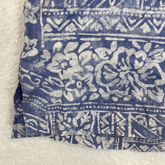 Cooke Street Honolulu Mens SS Button Shirt Size XL Hibiscus Blue Cream - Picture 3 of 6